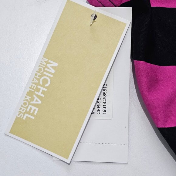 Michael Kors Striped High-Waisted Bikini Bottoms - Picture 6 of 9